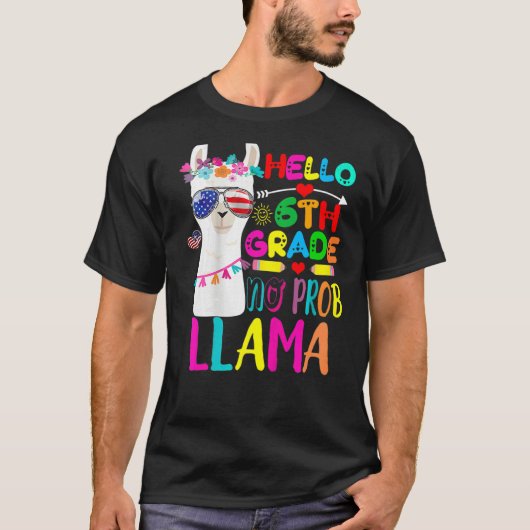 Sixth Grade No Prob Llama 6th Grade Teacher   T-shirt (Voorkant)