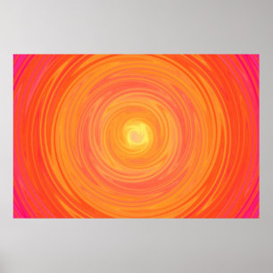 Sixties Gradiënt - Psychedelic Oranje Geel Poster