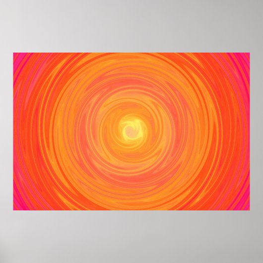 Sixties Gradiënt - Psychedelic Oranje Geel Poster (Voorkant)