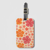 Sixties Hawaiian hibiscus patroon Bagagelabel (Voorkant (verticaal))
