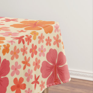 Sixties Hawaiian hibiscus patroon Tafelkleed