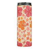 Sixties Hawaiian hibiscus patroon Thermosbeker (Achterkant)