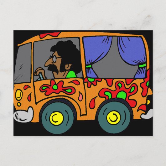 Sixties Hippie Van Briefkaart (Voorkant)