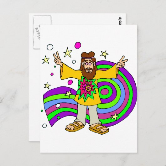 Sixties Hippy Briefkaart (Voorkant / Achterkant)