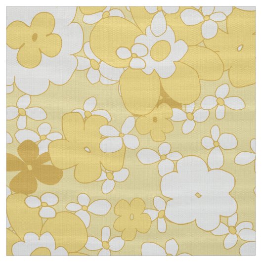 Sixties pastelgele bloemstof stof (Swatch)