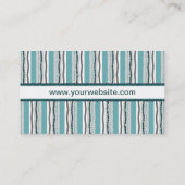 Sixties Retro ZigZag Classy Green Striped Patroon Visitekaartje (Achterkant)