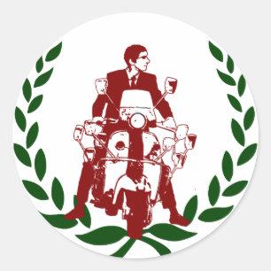 Sixties Scooter Rider Italia Ronde Sticker