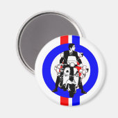 Sixties Scooter Rideron doel en strepen Magneet (Voorkant / Achterkant)