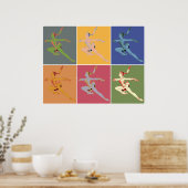 Sixties style popart ice ballerina x 6 poster (Keuken)