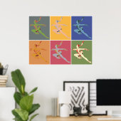 Sixties style popart ice ballerina x 6 poster (Thuiskantoor)