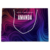 Sixties Vibe Circles & Swirls Koele Verjaardag Groot Cadeauzakje (Voorkant)