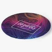 Sixties Vibe Circles & Swirls Koele Verjaardag Papieren Bordje (Gekanteld)