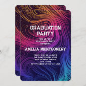 Sixties Vibe Circles & Swirls Pattern Afstuderen Kaart (Voorkant / Achterkant)