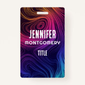 Sixties Vibe Cirkels & Swirls Koel Patroon Badge (Voorkant)