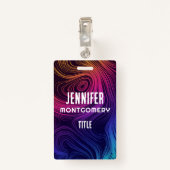 Sixties Vibe Cirkels & Swirls Koel Patroon Badge (Achterkant met clip)