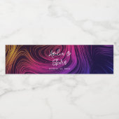 Sixties Vibe Cirkels & Swirls Koel Patroon Bruilof Waterfles Etiket (Enkel label)