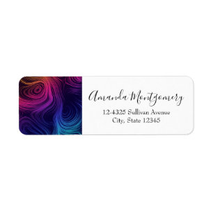 Sixties Vibe Cirkels & Swirls Koel Patroon Etiket