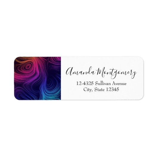 Sixties Vibe Cirkels & Swirls Koel Patroon Etiket (Voorkant)