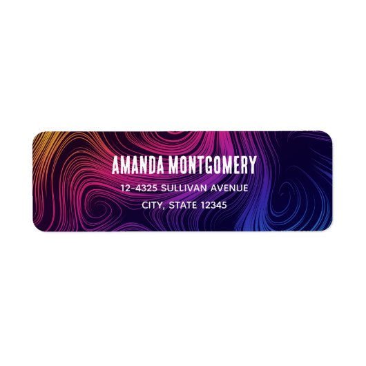 Sixties Vibe Cirkels & Swirls Koel Patroon Etiket (Voorkant)