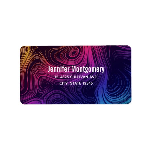 Sixties Vibe Cirkels & Swirls Koel Patroon Etiket (Voorkant)