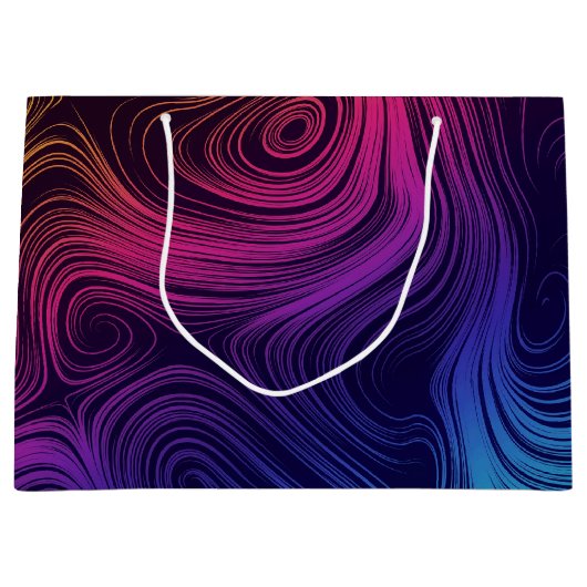 Sixties Vibe Cirkels & Swirls Koel Patroon Groot Cadeauzakje (Voorkant)