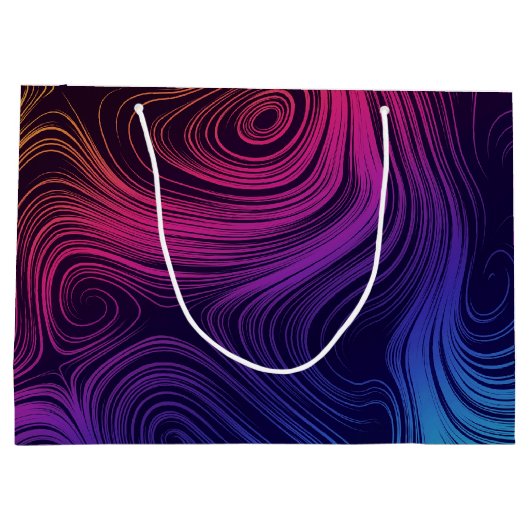 Sixties Vibe Cirkels & Swirls Koel Patroon Groot Cadeauzakje (Achterkant)