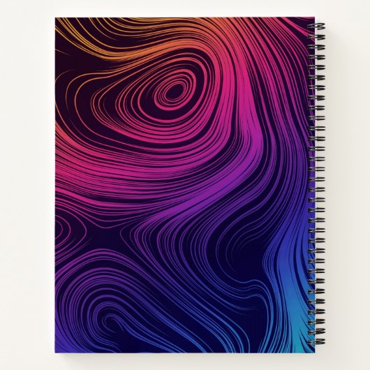 Sixties Vibe Cirkels & Swirls Koel Patroon Notitieboek (Achterkant)