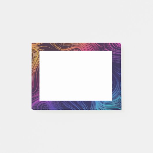 Sixties Vibe Cirkels & Swirls Koel Patroon Post-it® Notes (Voorkant)