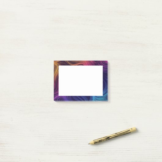 Sixties Vibe Cirkels & Swirls Koel Patroon Post-it® Notes (Op bureau)