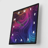 Sixties Vibe Cirkels & Swirls Koel Patroon Vierkante Klok (Hoek)