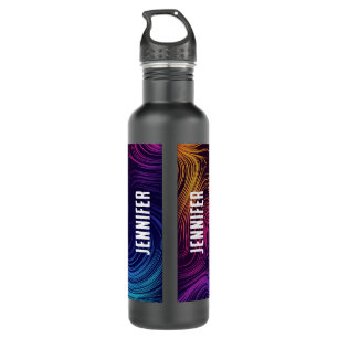 Sixties Vibe Cirkels & Swirls Koel Patroon Waterfles