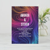 Sixties Vibe Cirkels & wervelingen Patroon Bruilof Kaart (Staand voorkant)