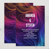 Sixties Vibe Cirkels & wervelingen Patroon Bruilof Kaart (Voorkant / Achterkant)