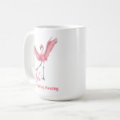  Sixtieth Birthday Flocking Amazing Flamingo Koffiemok (Voorkant links)