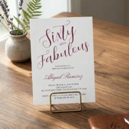 Sixtieth Birthday Party Invitation White Photo  Kaart