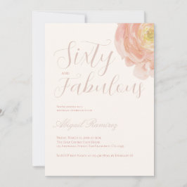 Sixtieth Birthday Party Soft Rose Pastel Photo  Kaart