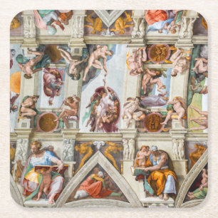 Sixtijnse Kapel Michelangelo - Vaticaan, Rome, Ita Kartonnen Onderzetters
