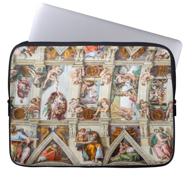 Sixtijnse Kapel Michelangelo - Vaticaan, Rome, Ita Laptop Sleeve (Voorkant)