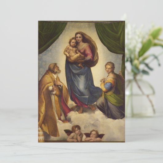 Sixtijnse Madonna van Rafaël Kaart (Staand voorkant)