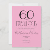 Sixty and Fabulous 60th Birthday Party  Kaart (Voorkant)