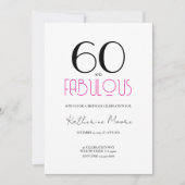 Sixty and Fabulous 60th Birthday Party  Kaart (Voorkant)