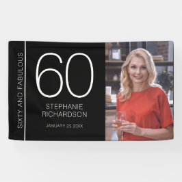 Sixty and Fabulous 60th Birthday Photo Poster Spandoek