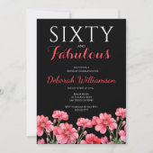 Sixty and Fabulous Black Pink 60th Birthday  Kaart (Voorkant)