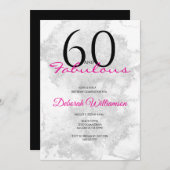 Sixty and Fabulous Black Pink 60th Birthday Kaart (Voorkant / Achterkant)
