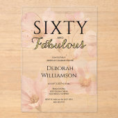Sixty and Fabulous Black Pink 60th Birthday Party Acryl Uitnodigingen (Voorkant)