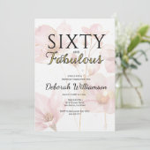 Sixty and Fabulous Black Pink 60th Birthday Party Kaart (Staand voorkant)