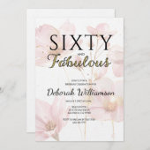 Sixty and Fabulous Black Pink 60th Birthday Party Kaart (Voorkant / Achterkant)