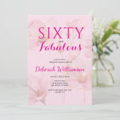 Sixty and Fabulous Blush Pink Floral 60th Birthday Kaart (Staand voorkant)
