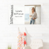 Sixty and Fabulous Bold Black Photo 60th Party Spandoek (Insitu)