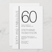 Sixty and Fabulous Modern 60th Birthday Party Kaart (Voorkant / Achterkant)